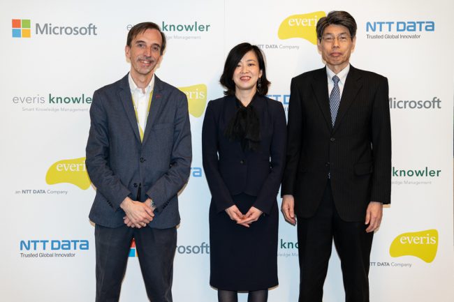 Carlos Galve, Partner Technology everis; Asako Yoshida, GAT Strategist; Tsuyoshi Kitani, CTO NTT Data